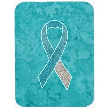 Carolines Treasures Carolines Treasures AN1215LCB 15 H x 12 L In. Teal and White Ribbon for Cervical Cancer Awareness Glass Cutting Board; Large Size AN1215LCB